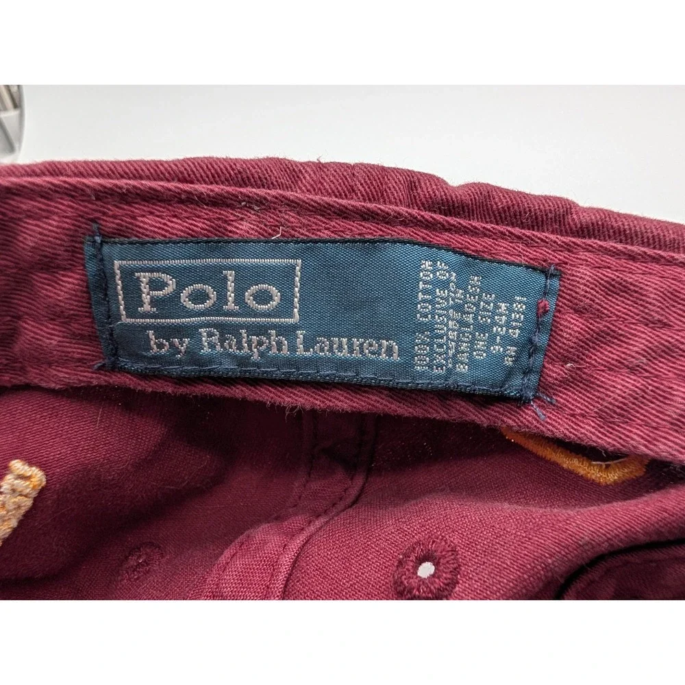 Polo Ralph Lauren Baby Boy Burgundy Cotton Pony Logo Baseball Cap 9-24M